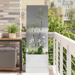 Casa si Gradina - Gradinarit si plante - Plante si ghivece - Ghivece si suporturi - Ghiveci de Gradina cu Panou Decorativ Argintiu 50 x 140 cm - Infinity.ro