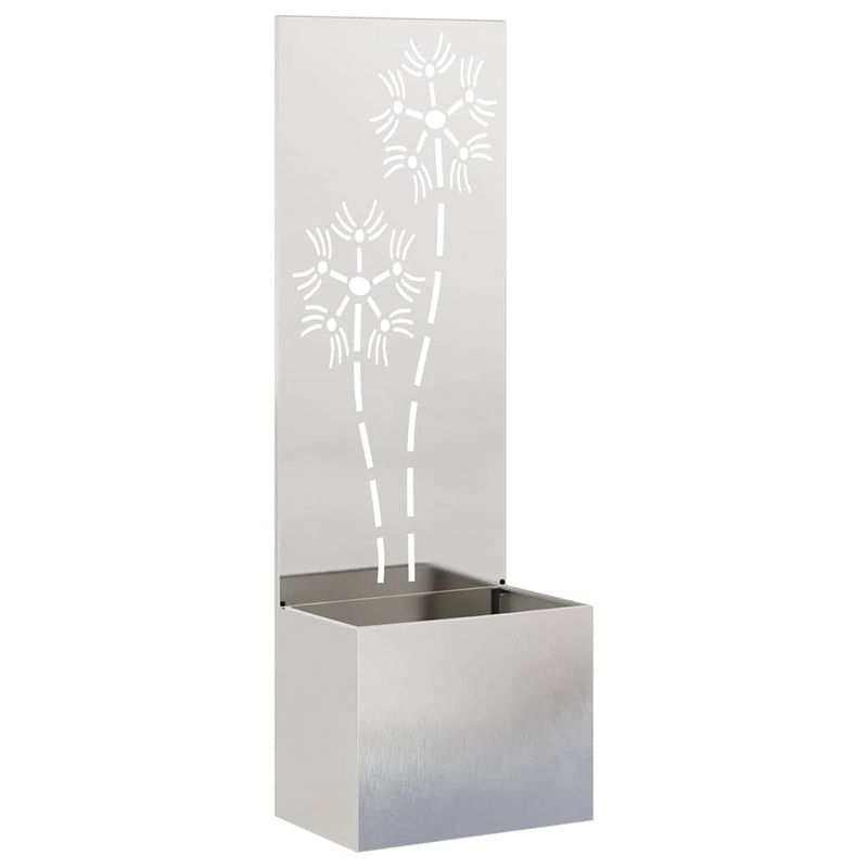 Casa si Gradina - Gradinarit si plante - Plante si ghivece - Ghivece si suporturi - Ghiveci de Gradina cu Panou Decorativ Argintiu 50 x 140 cm - Infinity.ro
