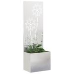 Casa si Gradina - Gradinarit si plante - Plante si ghivece - Ghivece si suporturi - Ghiveci de Gradina cu Panou Decorativ Argintiu 50 x 140 cm - Infinity.ro