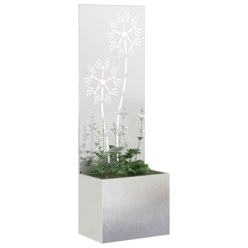 Casa si Gradina - Gradinarit si plante - Plante si ghivece - Ghivece si suporturi - Ghiveci de Gradina cu Panou Decorativ Argintiu 50 x 140 cm - Infinity.ro