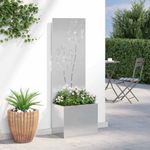 Casa si Gradina - Gradinarit si plante - Plante si ghivece - Ghivece si suporturi - Ghiveci de Gradina cu Panou Decorativ Argintiu 50 x 140 cm - Infinity.ro