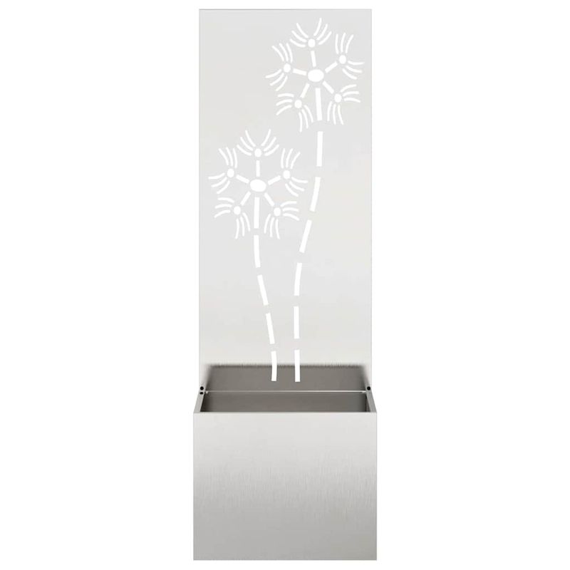 Casa si Gradina - Gradinarit si plante - Plante si ghivece - Ghivece si suporturi - Ghiveci de Gradina cu Panou Decorativ Argintiu 50 x 140 cm - Infinity.ro