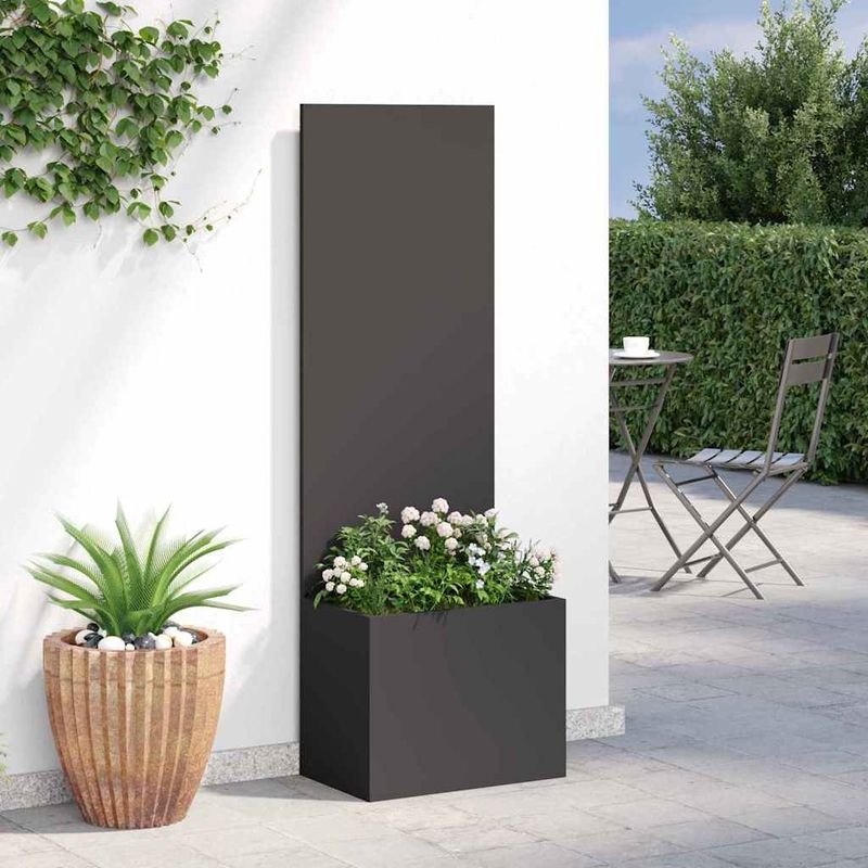 Casa si Gradina - Gradinarit si plante - Plante si ghivece - Ghivece si suporturi - Ghiveci de Gradina cu Panou Decorativ Negru 50 x 140 cm - Infinity.ro