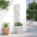 Casa si Gradina - Gradinarit si plante - Plante si ghivece - Ghivece si suporturi - Ghiveci de Gradina cu Panou Decorativ Argintiu 32 x 140 cm - Infinity.ro