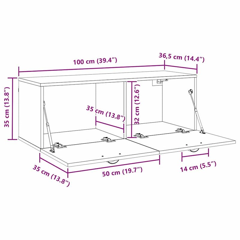 Casa si Gradina - Mobilier - Dulapuri si sifoniere - Dulapuri - Dulap de perete Lemn vechi 100 x 36.5 x 35 cm Lemn compozit - Infinity.ro