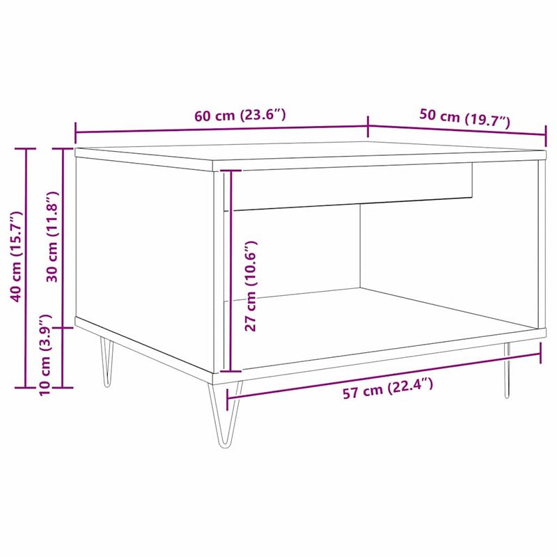 Casa si Gradina - Mobilier - Mese si birouri - Masute de cafea - Masa de cafea Stejar negru 60 x 50 x 40 cm Lemn compozit - Infinity.ro