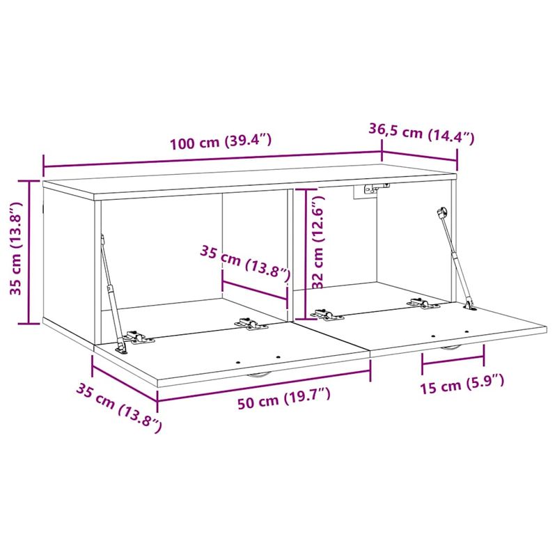 Casa si Gradina - Mobilier - Dulapuri si sifoniere - Dulapuri - Dulap de perete Stejar negru 100 x 36.5 x 35 cm Lemn compozit - Infinity.ro