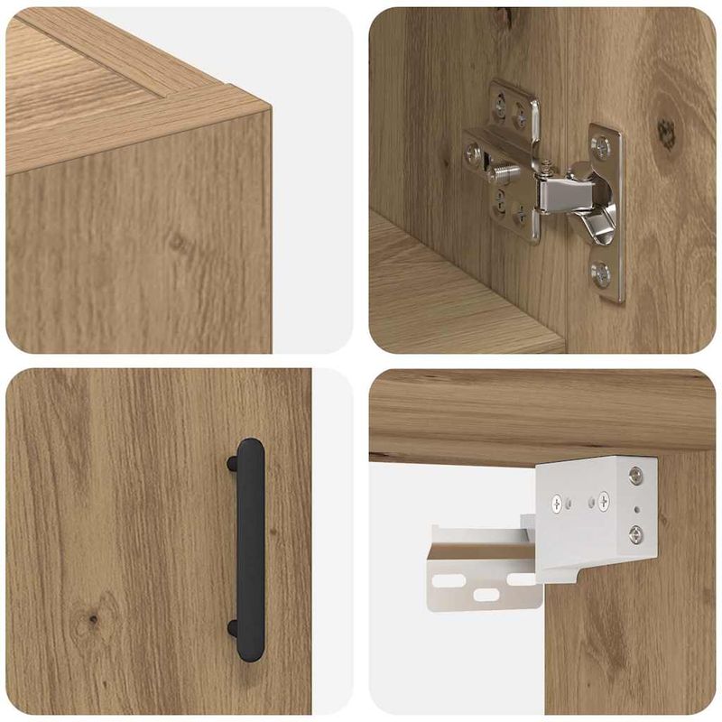 Casa si Gradina - Mobilier - Dulapuri si sifoniere - Dulapuri - Dulap de perete stejar artizanal 60 x 31 x 70 cm Lemn compozit - Infinity.ro