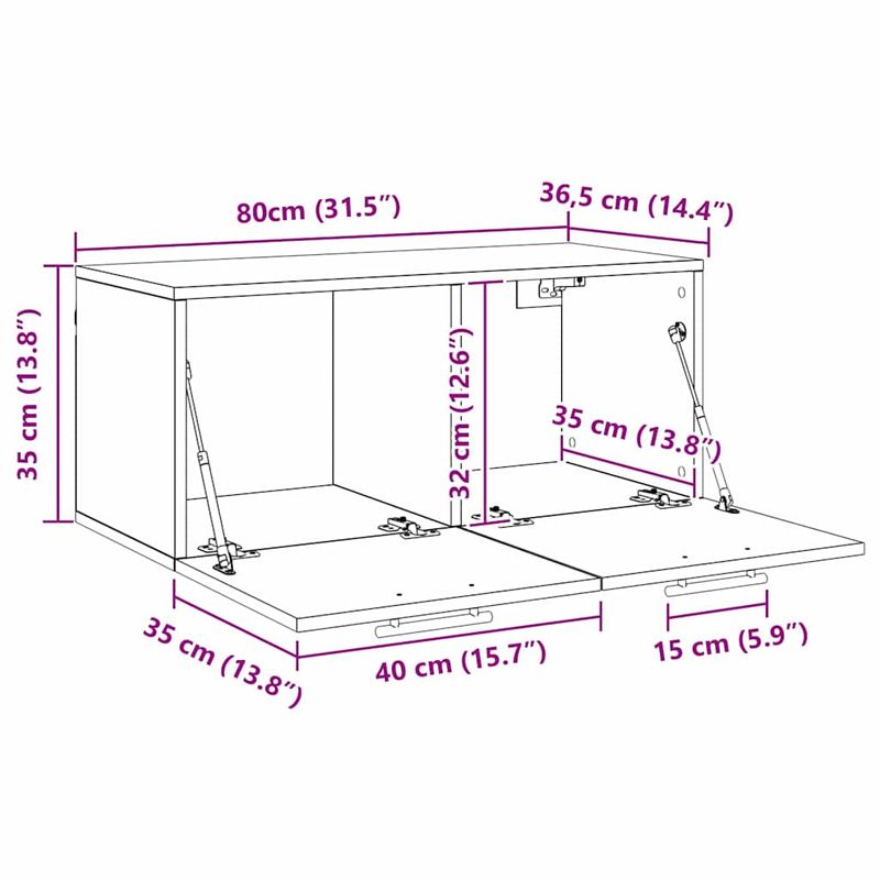 Casa si Gradina - Mobilier - Dulapuri si sifoniere - Dulapuri - Dulap de perete Stejar negru 80 x 36.5 x 35 cm Lemn compozit - Infinity.ro