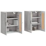 Casa si Gradina - Mobilier - Comode si corpuri - Comode - Dulapuri montate pe perete, 2 buc, gri Sonoma, lemn prelucrat - Infinity.ro