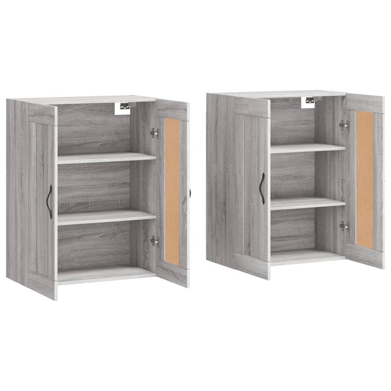Casa si Gradina - Mobilier - Comode si corpuri - Comode - Dulapuri montate pe perete, 2 buc, gri Sonoma, lemn prelucrat - Infinity.ro