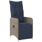Casa si Gradina - Gradina si terasa - Mobilier exterior - Scaune si sezlonguri gradina - Scaun de gradina rabatabil cu perne, gri, poliratan - Infinity.ro