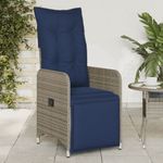 Casa si Gradina - Gradina si terasa - Mobilier exterior - Scaune si sezlonguri gradina - Scaun de gradina rabatabil cu perne, gri, poliratan - Infinity.ro