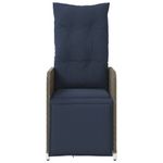 Casa si Gradina - Gradina si terasa - Mobilier exterior - Scaune si sezlonguri gradina - Scaun de gradina rabatabil cu perne, gri, poliratan - Infinity.ro