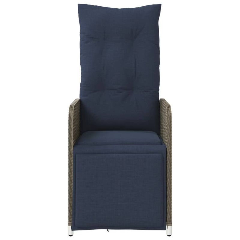 Casa si Gradina - Gradina si terasa - Mobilier exterior - Scaune si sezlonguri gradina - Scaun de gradina rabatabil cu perne, gri, poliratan - Infinity.ro