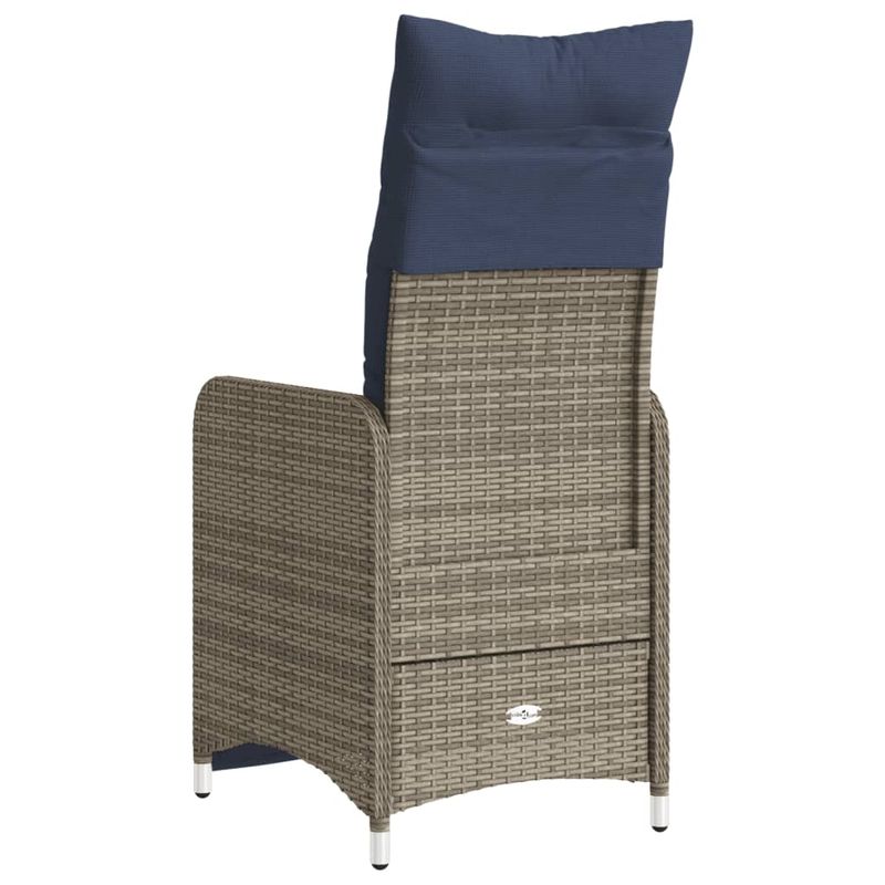 Casa si Gradina - Gradina si terasa - Mobilier exterior - Scaune si sezlonguri gradina - Scaun de gradina rabatabil cu perne, gri, poliratan - Infinity.ro