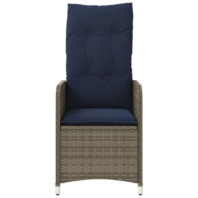 Casa si Gradina - Gradina si terasa - Mobilier exterior - Scaune si sezlonguri gradina - Scaun de gradina rabatabil cu perne, gri, poliratan - Infinity.ro