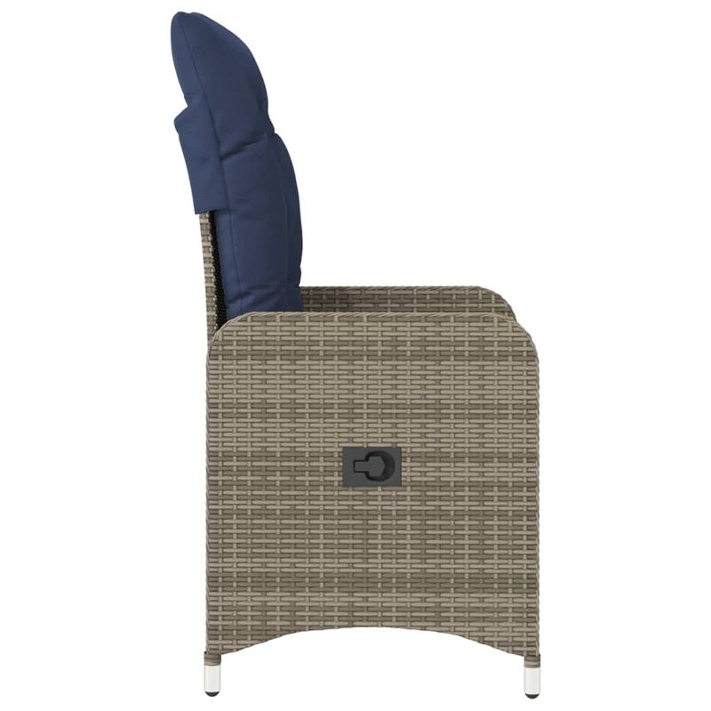 Casa si Gradina - Gradina si terasa - Mobilier exterior - Scaune si sezlonguri gradina - Scaun de gradina rabatabil cu perne, gri, poliratan - Infinity.ro