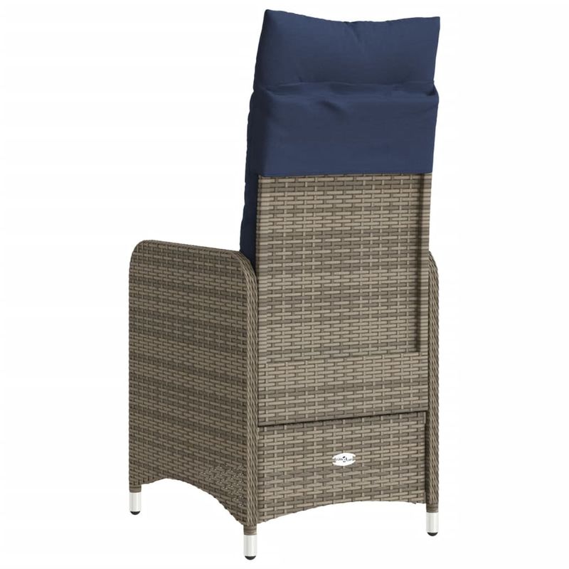 Casa si Gradina - Gradina si terasa - Mobilier exterior - Scaune si sezlonguri gradina - Scaun de gradina rabatabil cu perne, gri, poliratan - Infinity.ro