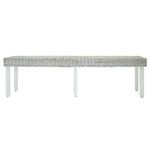 Casa si Gradina - Mobilier - Canapele si coltare - Banchete - Banca alb 160x35x45 cm, ratan kubu natural si lemn masiv mahon - Infinity.ro
