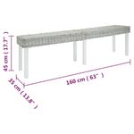 Casa si Gradina - Mobilier - Canapele si coltare - Banchete - Banca alb 160x35x45 cm, ratan kubu natural si lemn masiv mahon - Infinity.ro