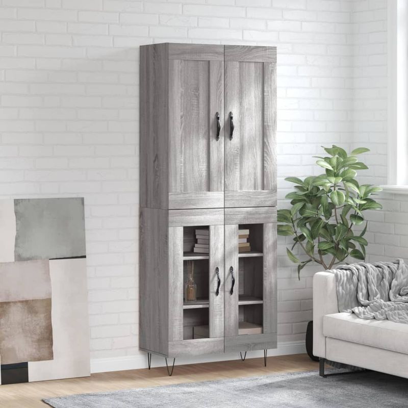 Casa si Gradina - Mobilier - Comode si corpuri - Comode - Dulap inalt, gri sonoma, 69,5x34x180 cm, lemn compozit - Infinity.ro