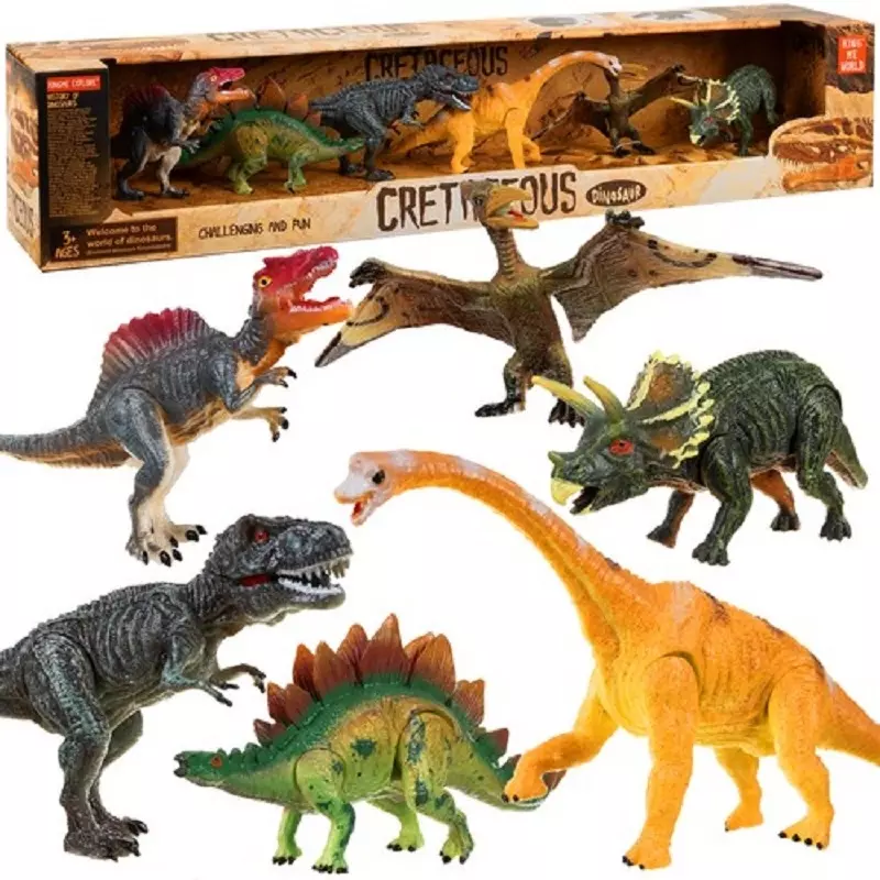 Jucarii, Copii si Bebe - Jucarii si jocuri - Figurine - Set 6 figurine, model dinozaur, Gonga® Multicolor - Infinity.ro