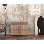 Casa si Gradina - Mobilier - Comode si corpuri - Comode - Comoda Atelier Hilton, dimensiuni 90 x38x85 cm, 2 usi culoare somona/gri - Infinity.ro