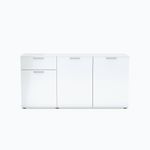 Casa si Gradina - Mobilier - Comode si corpuri - Comode - Comoda cu 3 usi si 1 sertar alb lucios Nell - Infinity.ro