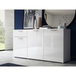 Casa si Gradina - Mobilier - Comode si corpuri - Comode - Comoda cu 3 usi si 1 sertar alb lucios Nell - Infinity.ro
