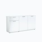 Casa si Gradina - Mobilier - Comode si corpuri - Comode - Comoda cu 3 usi si 1 sertar alb lucios Nell - Infinity.ro