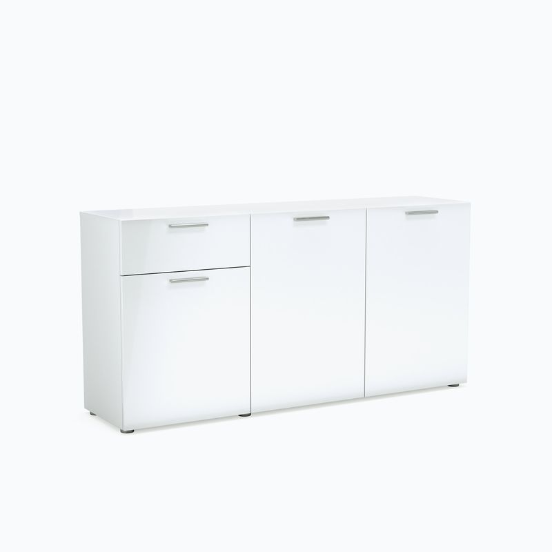 Casa si Gradina - Mobilier - Comode si corpuri - Comode - Comoda cu 3 usi si 1 sertar alb lucios Nell - Infinity.ro