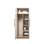Casa si Gradina - Mobilier - Dulapuri si sifoniere - Dulapuri - Dulap Atelier Roma, dimensiuni 80 x50 x 197 cm, 2 usi, 5 polite, bara umerase, culoare sonoma/alb - Infinity.ro