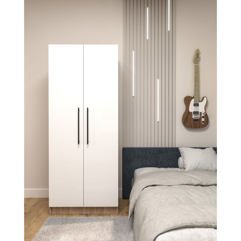 Casa si Gradina - Mobilier - Dulapuri si sifoniere - Dulapuri - Dulap Atelier Roma, dimensiuni 80 x50 x 197 cm, 2 usi, 5 polite, bara umerase, culoare sonoma/alb - Infinity.ro