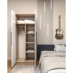 Casa si Gradina - Mobilier - Dulapuri si sifoniere - Dulapuri - Dulap Atelier Roma, dimensiuni 80 x50 x 197 cm, 2 usi, 5 polite, bara umerase, culoare sonoma/alb - Infinity.ro