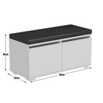 Casa si Gradina - Mobilier - Dulapuri si sifoniere - Dulapuri pantofi - Pantofar Atelier Oslo, dimensiuni 80 x35x 45 cm, culoare alb, bancheta tapitata - Infinity.ro