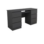 Casa si Gradina - Mobilier - Mese si birouri - Birouri - Birou Atelier Denver, dimensiuni 140 x50 x75 cm, culoare antracit, include 6 sertare - Infinity.ro