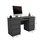 Casa si Gradina - Mobilier - Mese si birouri - Birouri - Birou Atelier Denver, dimensiuni 140 x50 x75 cm, culoare antracit, include 6 sertare - Infinity.ro