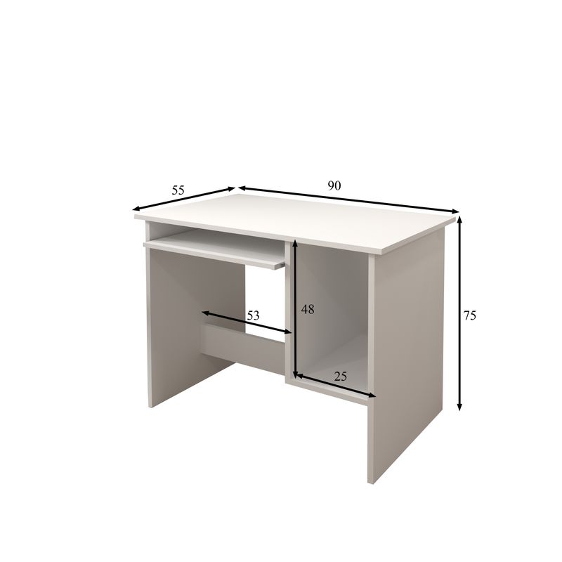 Casa si Gradina - Mobilier - Mese si birouri - Birouri - Birou Copii Atelier Dallas, dimensiuni 90 x55x75 cm. culoare alb, suport tastatura - Infinity.ro