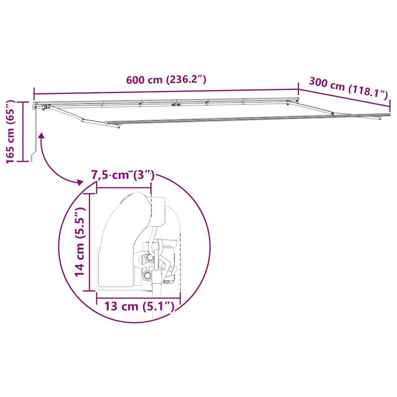 Casa si Gradina - Gradina si terasa - Umbrele si pavilioane - Pavilioane - Cadru de copertina manual antracit, 6 x 3 m, Metal - Infinity.ro