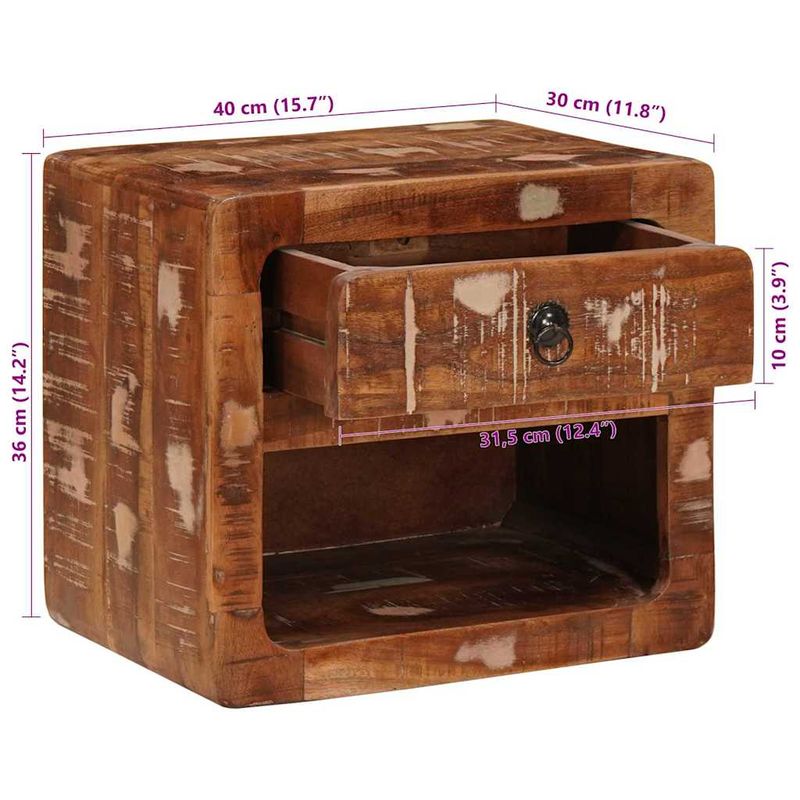 Casa si Gradina - Mobilier - Comode si corpuri - Noptiere - Noptiera suspendata cu sertar Multicolour 40 x 30 x 36 cm - Infinity.ro