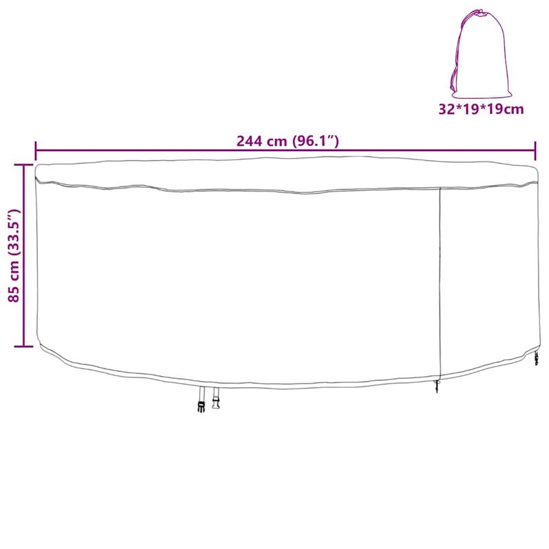 Casa si Gradina - Textile si covoare - Huse pentru mobilier - Husa pentru mobilier de exterior 244 x 244 x 85 cm - Infinity.ro