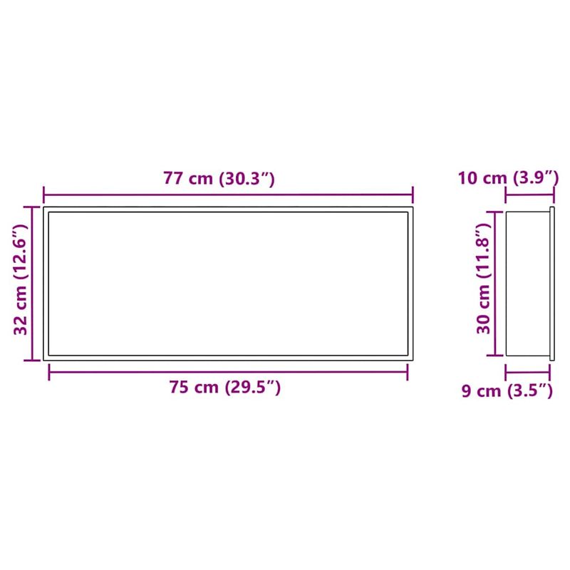 Casa si Gradina - Mobilier - Mobilier baie - Etajere baie - Nisa de Dus Negru 75 x 30 x 9.5 cm Otel inoxidabil - Infinity.ro