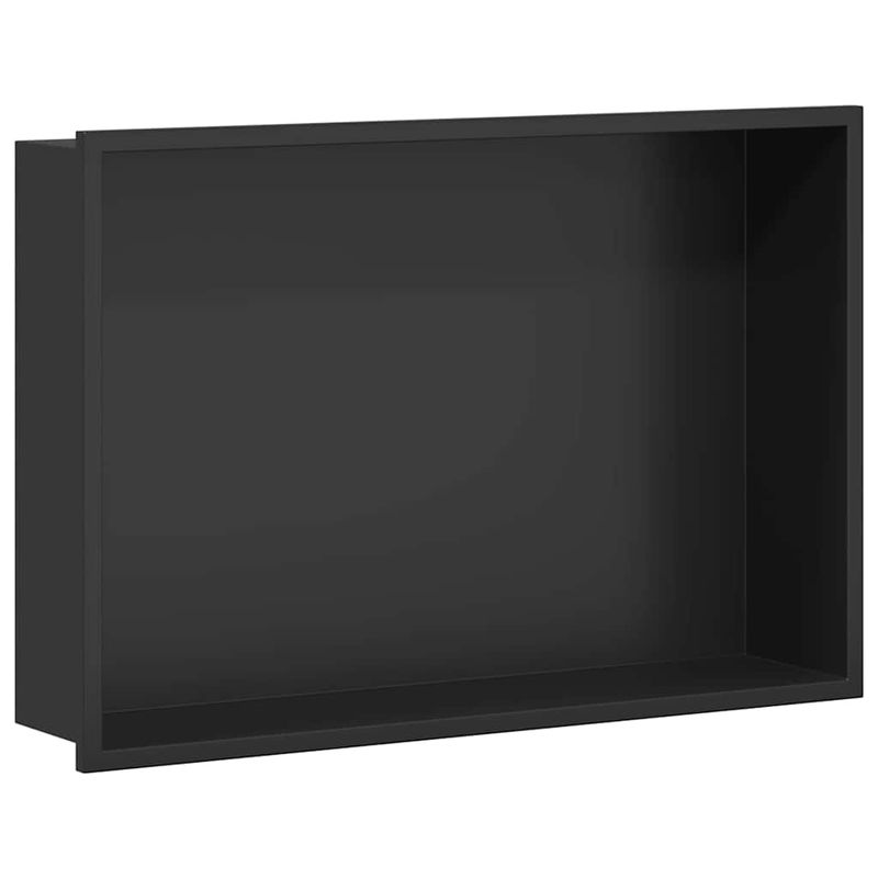 Casa si Gradina - Mobilier - Mobilier baie - Etajere baie - Nisa de Dus Negru 45 x 30 x 9.5 cm Otel inoxidabil - Infinity.ro