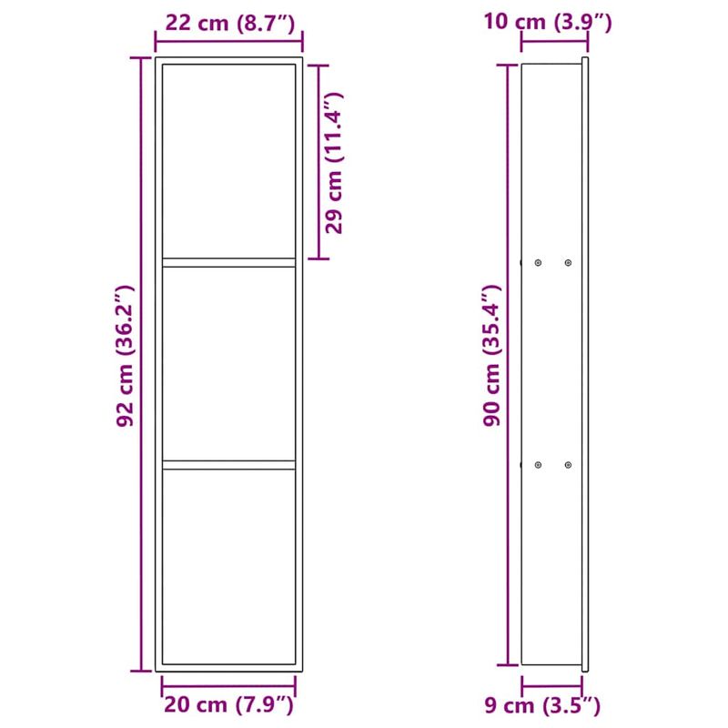 Casa si Gradina - Mobilier - Mobilier baie - Etajere baie - Nisa de Dus Negru 90 x 20 x 9.5 cm Otel inoxidabil - Infinity.ro