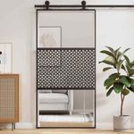 Casa si Gradina - Constructii - Usi interior, exterior si garaj - Usi interior - Usa glisanta Negru 102.5 x 205 cm Sticla securizata, Aluminiu - Infinity.ro