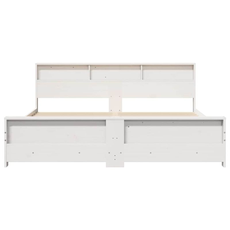 Casa si Gradina - Mobilier - Paturi si accesorii - Paturi - Cadru de pat cu headboard Alb 200 x 200 cm Lemn masiv de pin - Infinity.ro