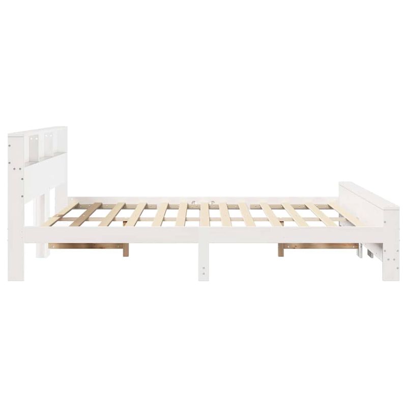 Casa si Gradina - Mobilier - Paturi si accesorii - Paturi - Cadru de pat cu headboard Alb 200 x 200 cm Lemn masiv de pin - Infinity.ro