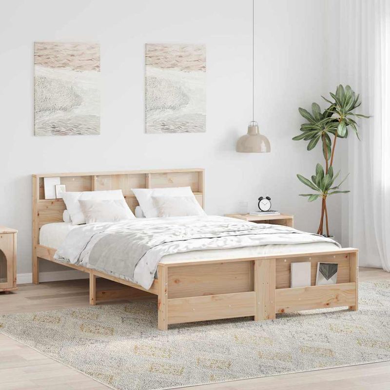 Casa si Gradina - Mobilier - Paturi si accesorii - Paturi - Cadru de pat cu headboard Maro 150 x 200 cm Lemn masiv de pin - Infinity.ro
