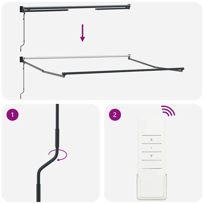 Casa si Gradina - Gradina si terasa - Umbrele si pavilioane - Pavilioane - Cadru de copertina manual antracit, 3 x 2,5 m, Metal - Infinity.ro